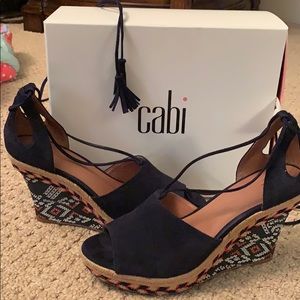 Navy Espadrilles Wedges